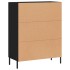 Aparador de madera de ingeniería negro 69,5x34x90