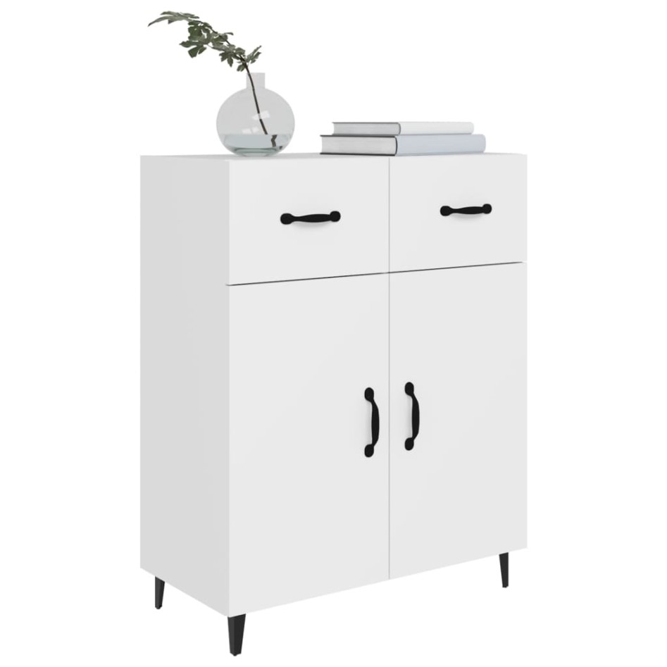 Aparador de madera de ingeniería blanco 69,5x34x90