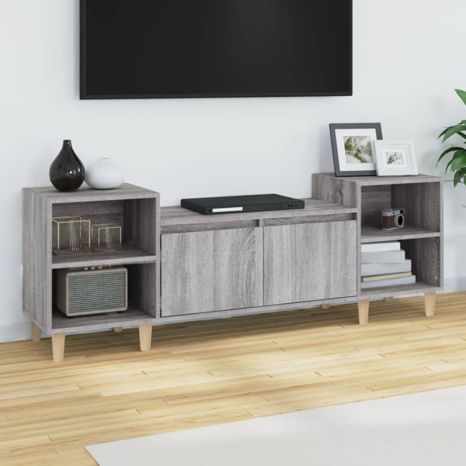 Mueble para TV madera contrachapada gris Sonoma 160x35x55