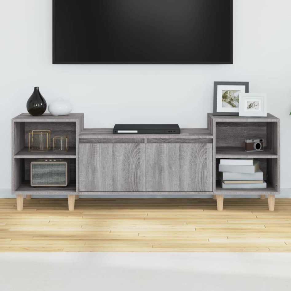 Mueble para TV madera contrachapada gris Sonoma 160x35x55