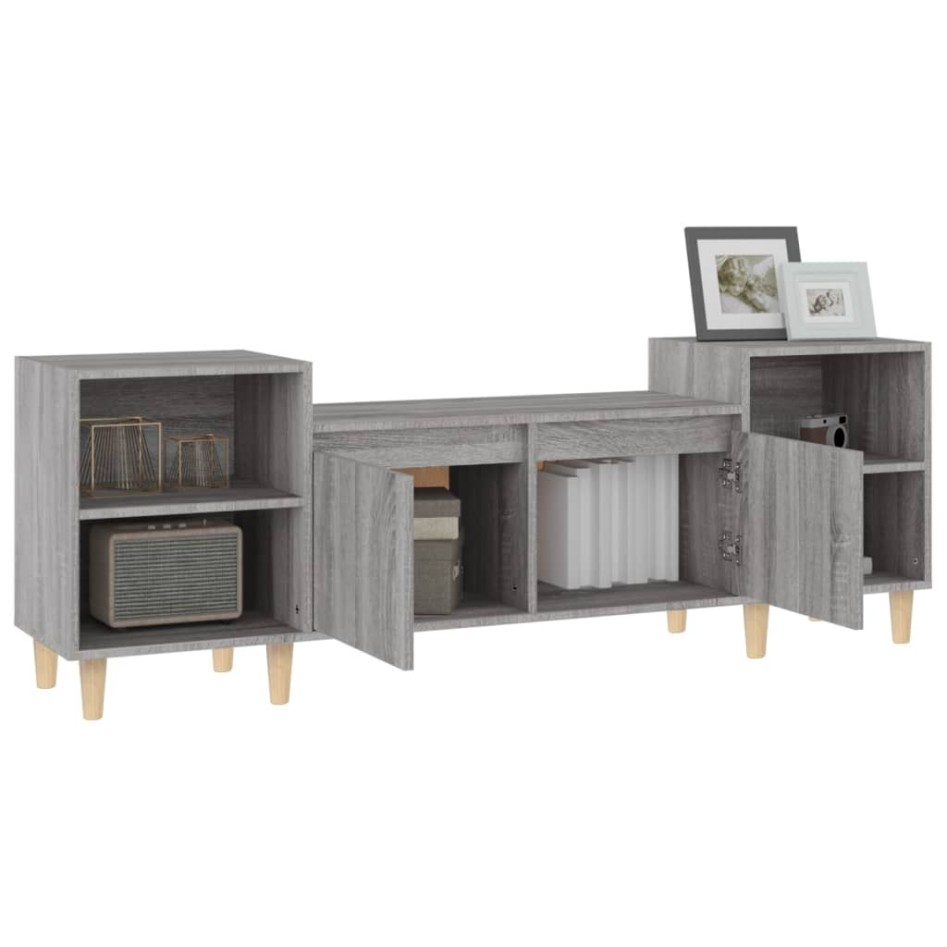 Mueble para TV madera contrachapada gris Sonoma 160x35x55