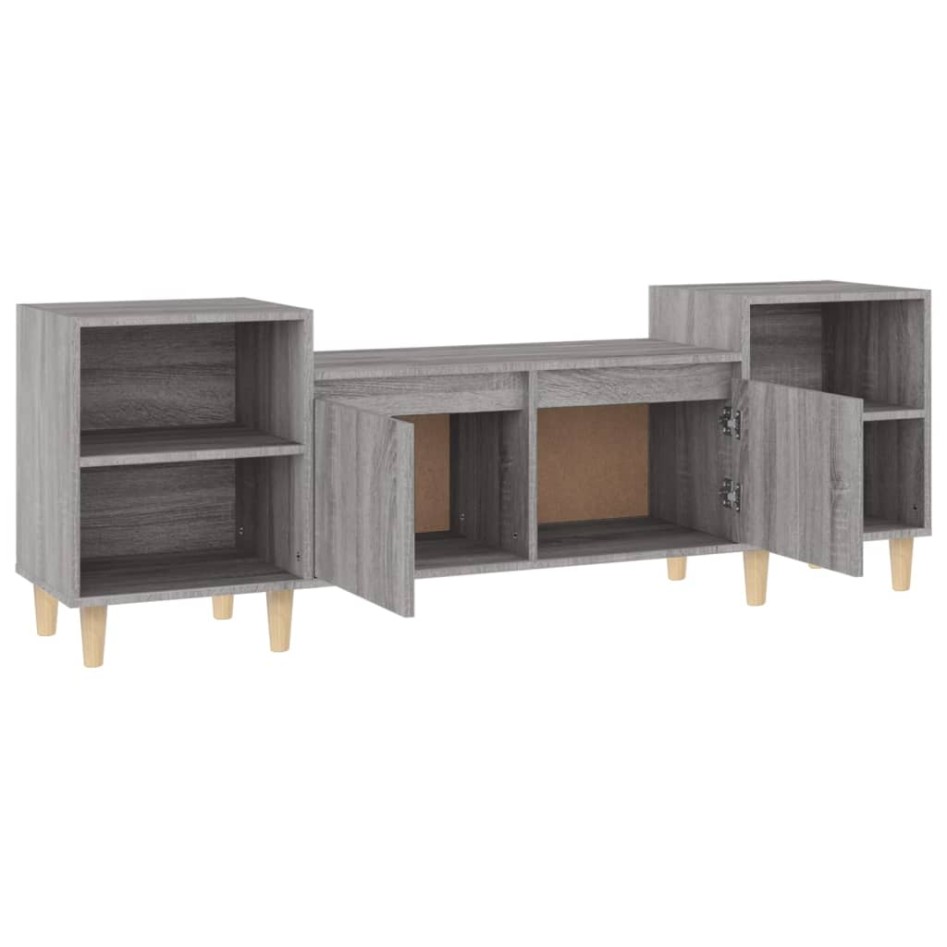 Mueble para TV madera contrachapada gris Sonoma 160x35x55