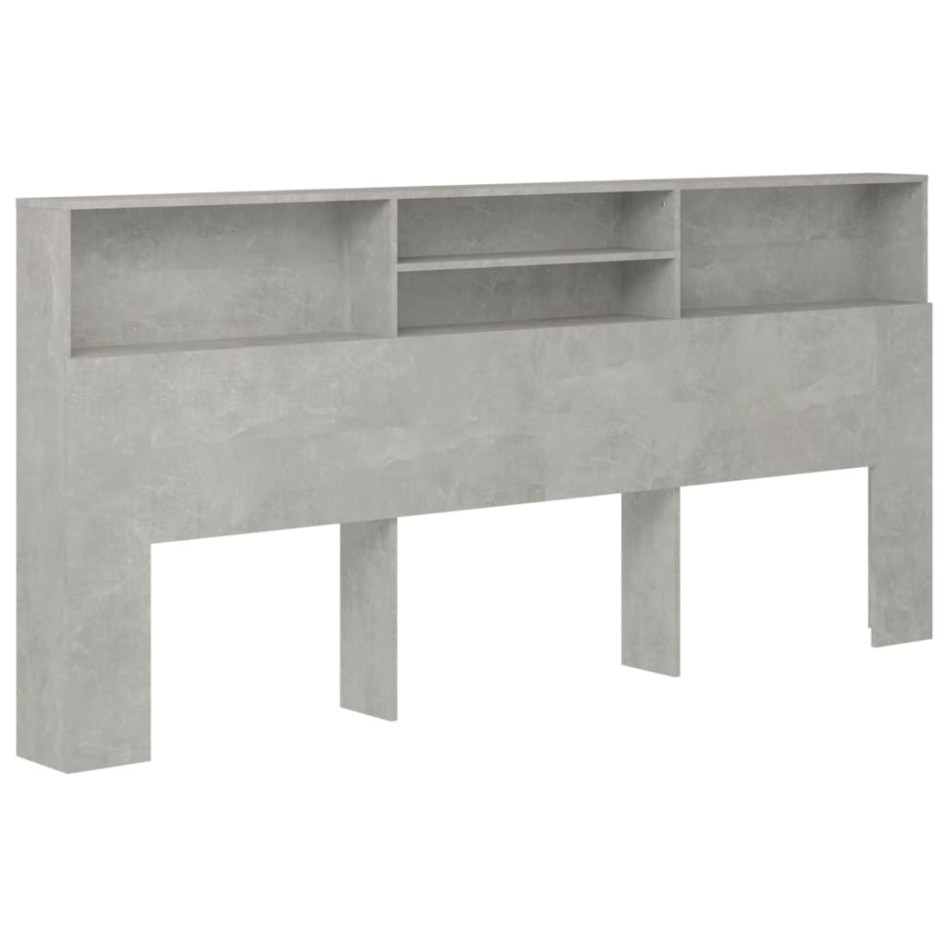 Mueble cabecero gris hormigón 220x19x103,5