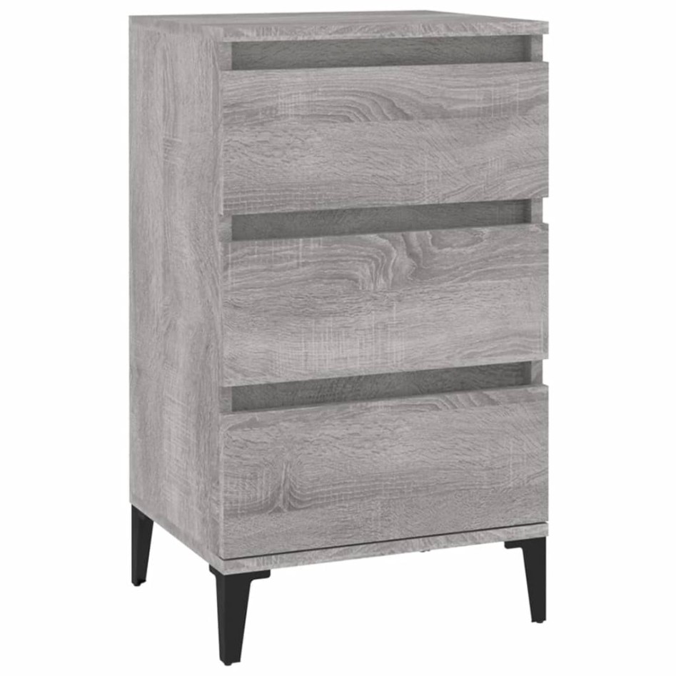 Mesita de noche madera contrachapada gris Sonoma 40x35x70