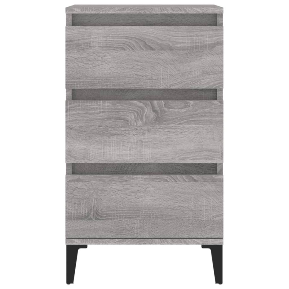 Mesita de noche madera contrachapada gris Sonoma 40x35x70