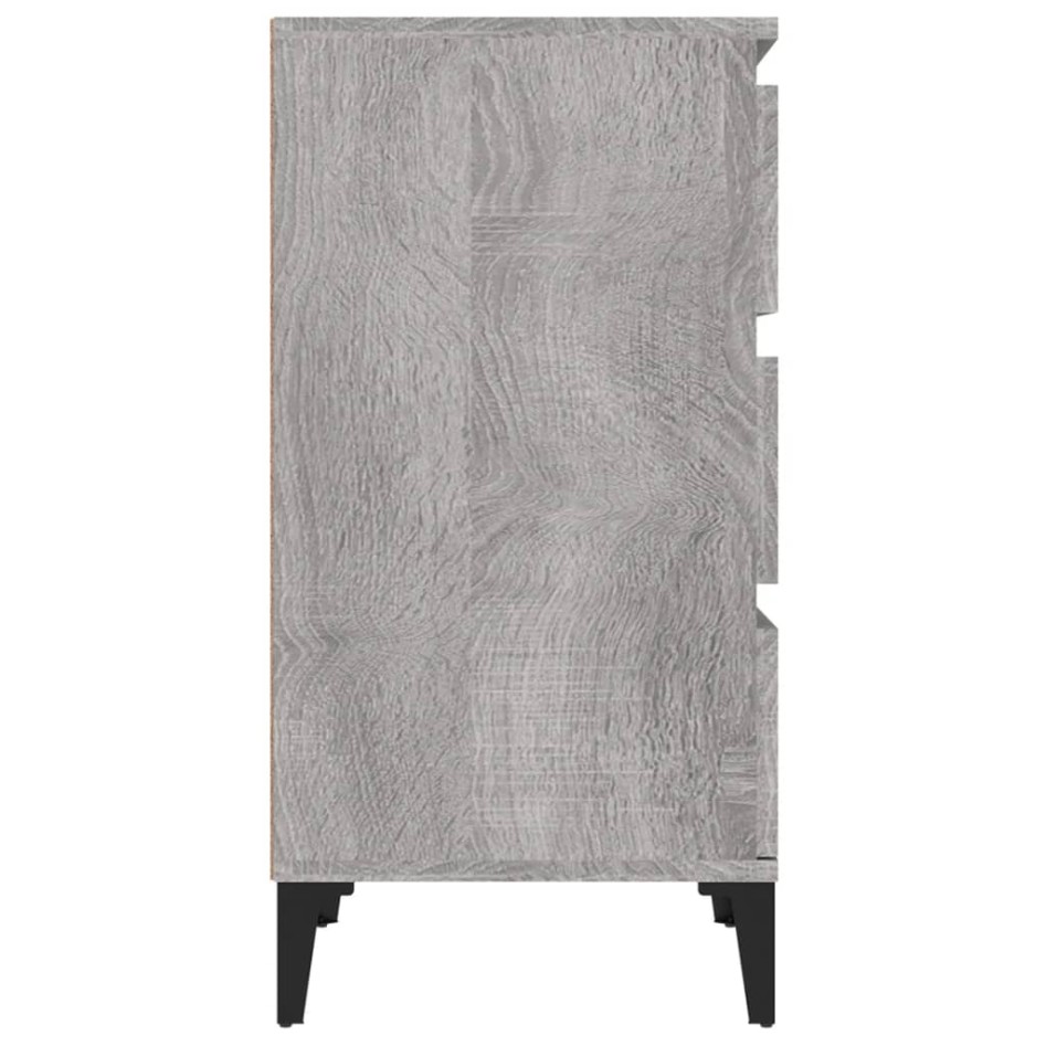 Mesita de noche madera contrachapada gris Sonoma 40x35x70