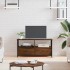 Mueble TV hierro y madera contrachapada roble marrón