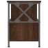 Mueble TV hierro y madera contrachapada roble marrón