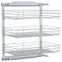 Cesta de cocina extraíble 3 niveles plateada 47x35x56