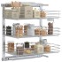 Cesta de cocina extraíble 3 niveles plateada 47x35x56