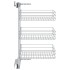 Cesta de cocina extraíble 3 niveles plateada 47x35x56