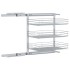 Cesta de cocina extraíble 3 niveles plateada 47x35x56