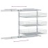 Cesta de cocina extraíble 3 niveles plateada 47x35x56