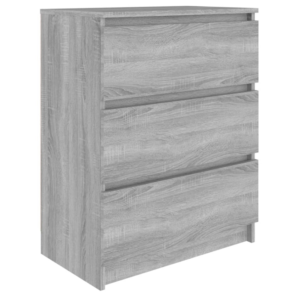 Aparador de madera contrachapada gris Sonoma 60x35x76