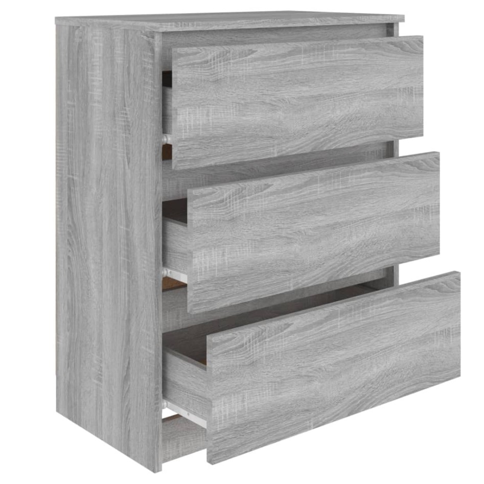 Aparador de madera contrachapada gris Sonoma 60x35x76