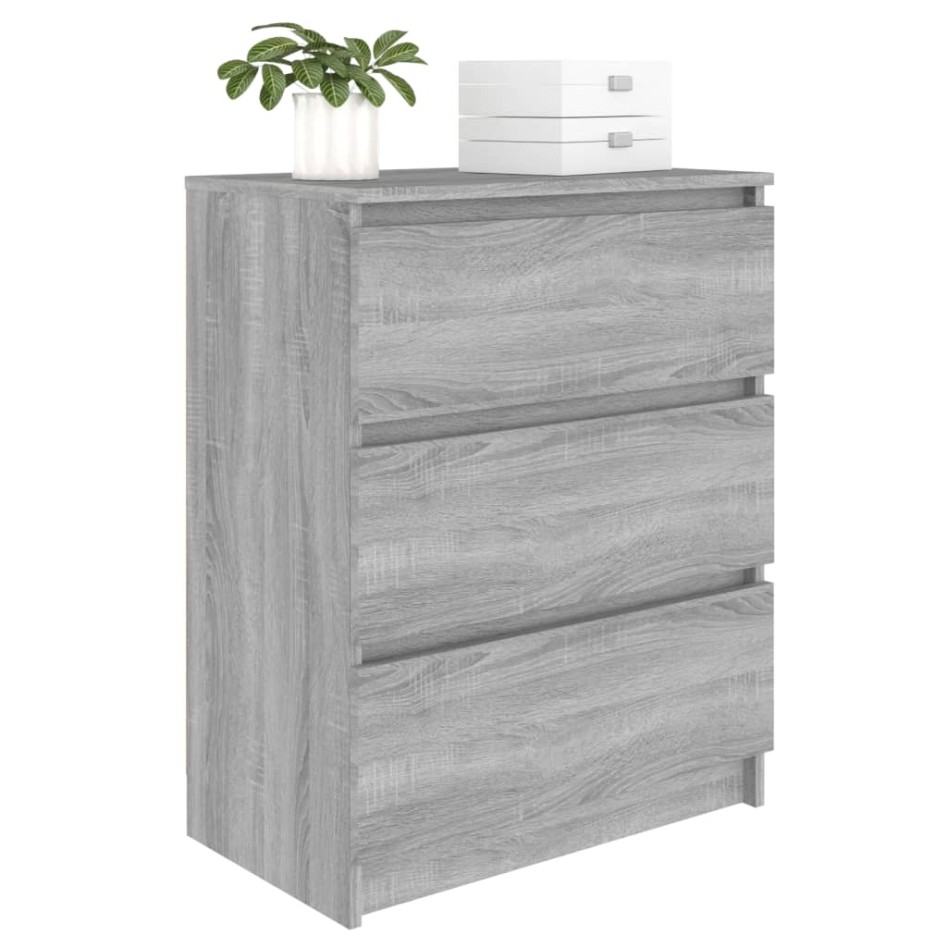 Aparador de madera contrachapada gris Sonoma 60x35x76