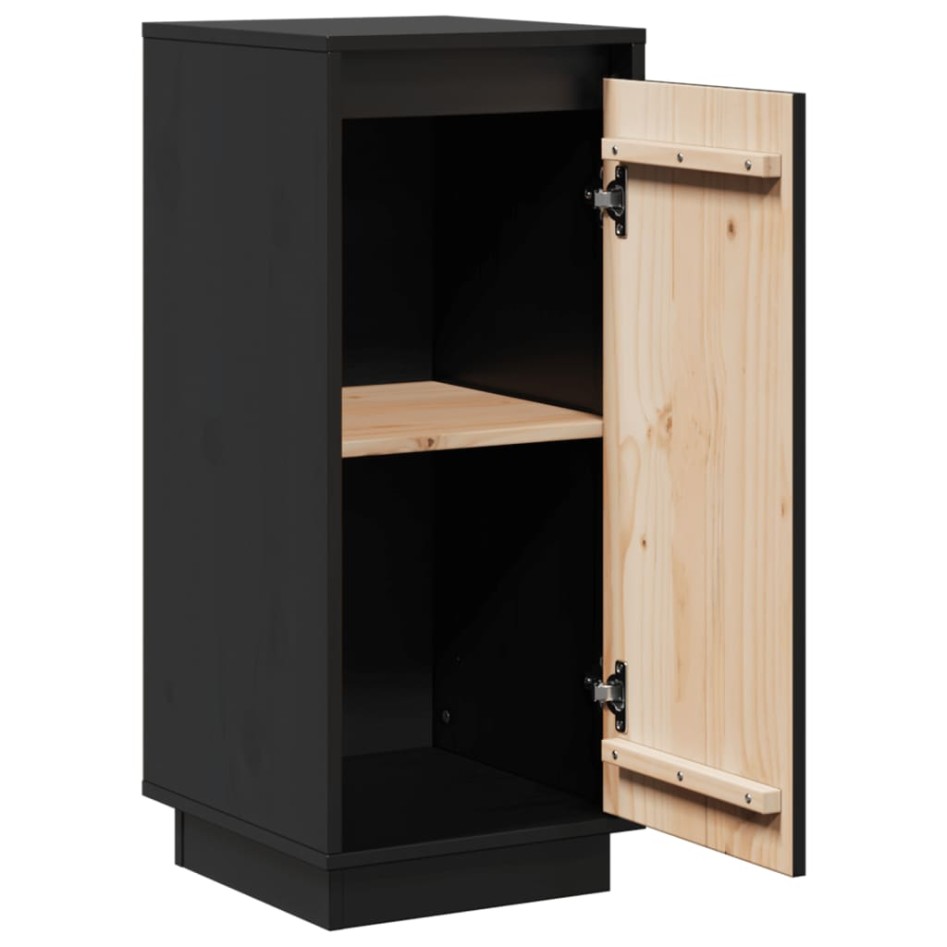 Aparador 2 uds madera maciza de pino negro 31,5x34x75