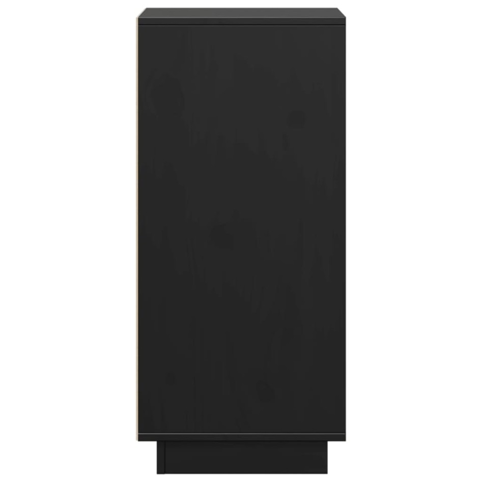 Aparador 2 uds madera maciza de pino negro 31,5x34x75