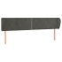 Cabecero de terciopelo gris oscuro 183x23x78/88