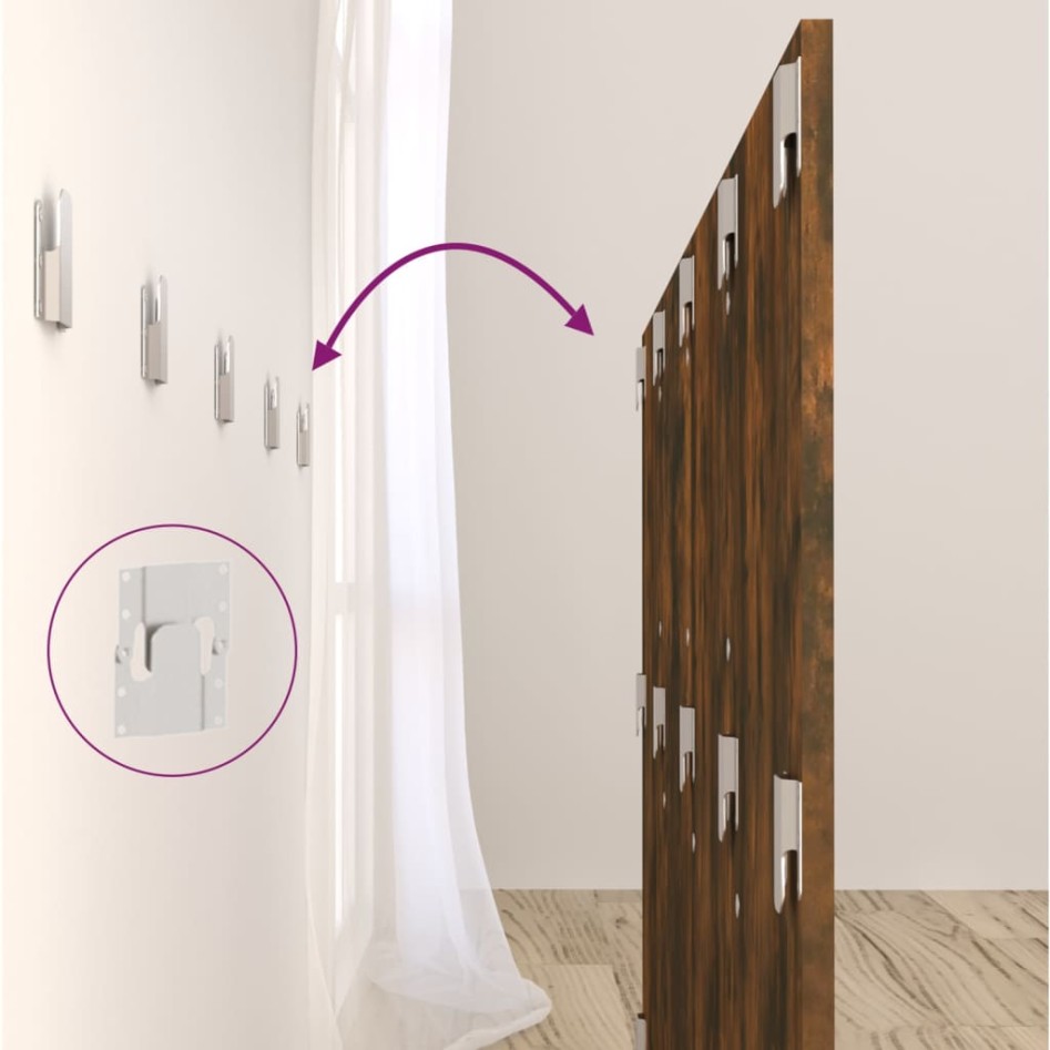 Cabecero cama madera contrachapada roble ahumado 160x1,5x80