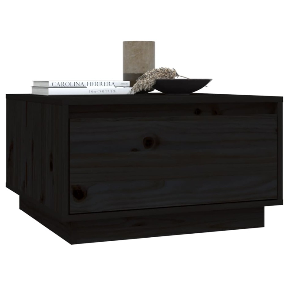 Mesa de centro de madera maciza de pino negro 55x56x32