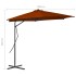 Sombrilla de jardín con palo de acero terracota 300x230