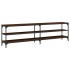 Mueble TV metal y madera contrachapada marrón roble