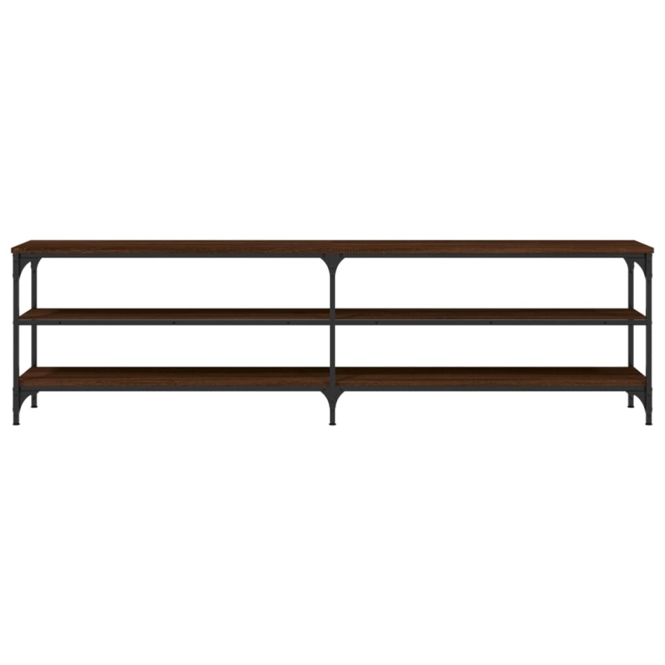 Mueble TV metal y madera contrachapada marrón roble