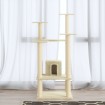 Rascador para gatos con postes de sisal crema 110 cm