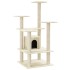 Rascador para gatos con postes de sisal crema 110