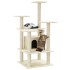 Rascador para gatos con postes de sisal crema 110
