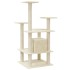Rascador para gatos con postes de sisal crema 110