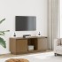 Mueble para TV madera maciza de pino marrón miel 110,5x35x44