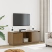 Mueble para TV madera maciza de pino marrón miel 110,5x35x44 cm