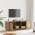 Mueble para TV madera maciza de pino marrón miel 110,5x35x44
