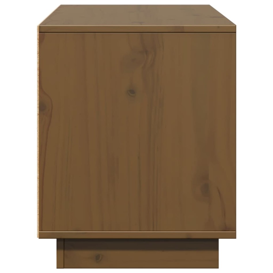 Mueble para TV madera maciza de pino marrón miel 110,5x35x44