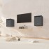 Armario de pared 2 uds madera maciza de pino gris 30x30x40