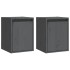 Armario de pared 2 uds madera maciza de pino gris 30x30x40