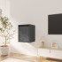 Armario de pared 2 uds madera maciza de pino gris 30x30x40