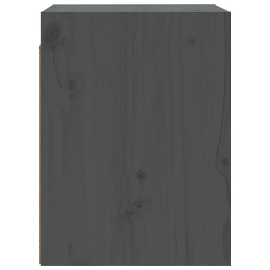 Armario de pared 2 uds madera maciza de pino gris 30x30x40