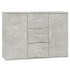 Aparador de madera contrachapada gris hormigón 91x29,5x65