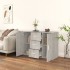 Aparador de madera contrachapada gris hormigón 91x29,5x65