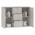 Aparador de madera contrachapada gris hormigón 91x29,5x65