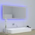 Espejo de baño LED acrílico color roble Sonoma 100x8,5x37