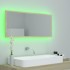 Espejo de baño LED acrílico color roble Sonoma 100x8,5x37