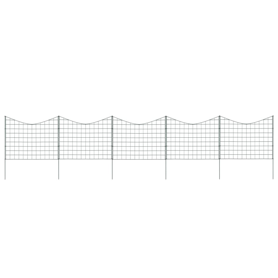 Set de valla de jardín arqueada verde 77,5x64