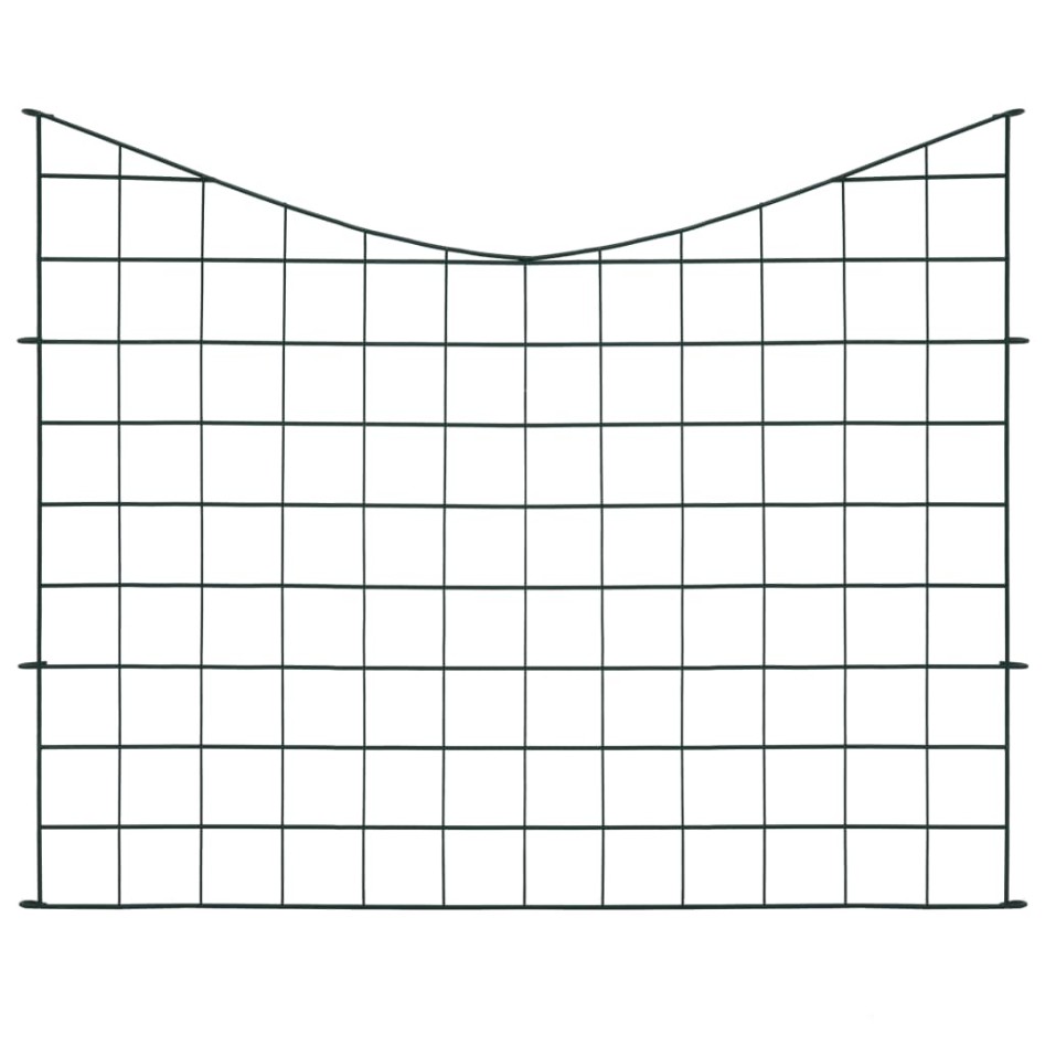 Set de valla de jardín arqueada verde 77,5x64
