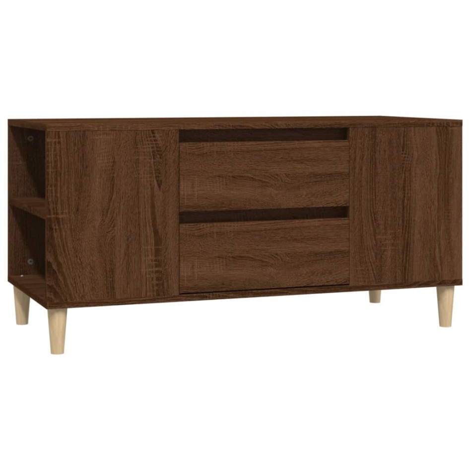 Mueble para TV madera contrachapada marrón roble 102x44,5x50
