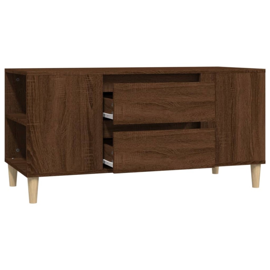 Mueble para TV madera contrachapada marrón roble 102x44,5x50
