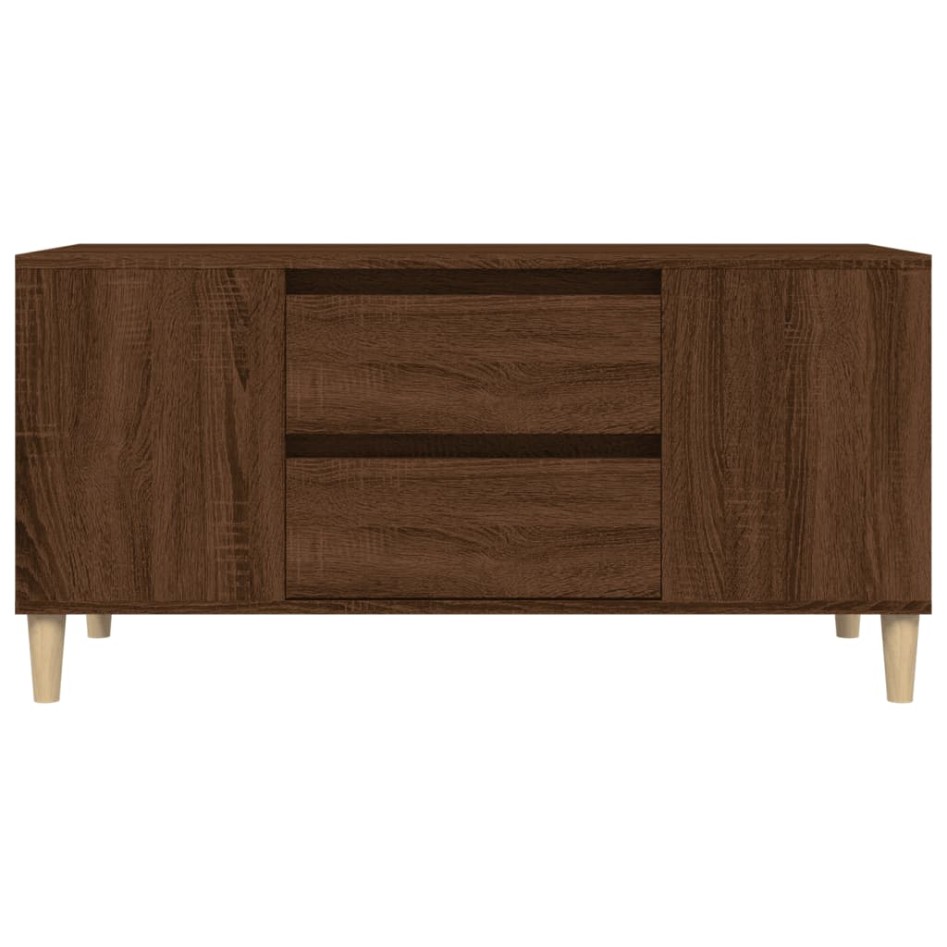 Mueble para TV madera contrachapada marrón roble 102x44,5x50